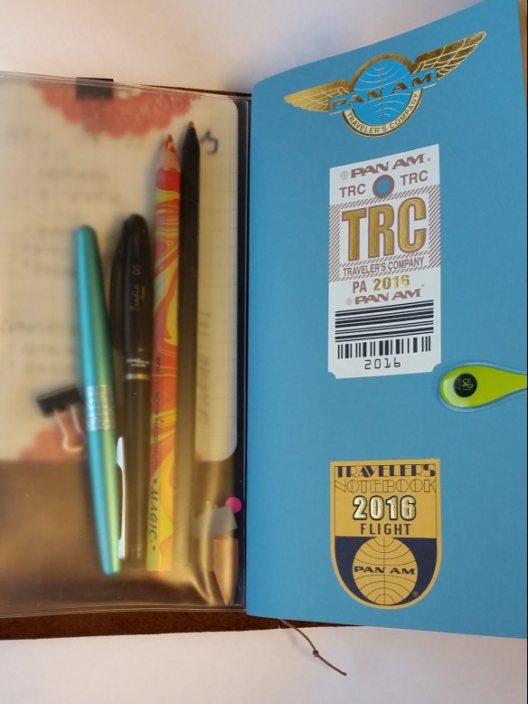 Midori weekly calendar with Pan Am 2016 stickers